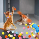 Interactive Cat Ball Launcher Gun with 100 Pom Pom Balls