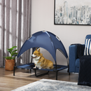 92cm Elevated Dog Bed with UV Protection Canopy | Cooling Raised Pet Cot for Indoor & Outdoor Use
