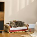 Cat Scratching Board Lounge Sofa with Catnip | Cardboard Cat Scratcher Bed 58cm