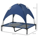 92cm Elevated Dog Bed with UV Protection Canopy | Cooling Raised Pet Cot for Indoor & Outdoor Use