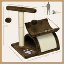 Cat Tree Activity Centre with Scratching Posts, Tunnel & Dangling Ball | Plush Cat Tower