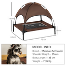 76cm Elevated Dog Bed with UV Canopy | Cooling Raised Pet Cot for Indoor & Outdoor Use