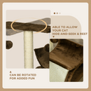 Cat Tree Activity Centre with Scratching Posts, Tunnel & Dangling Ball | Plush Cat Tower