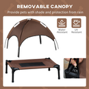 76cm Elevated Dog Bed with UV Canopy | Cooling Raised Pet Cot for Indoor & Outdoor Use
