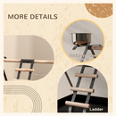 Portable Bird Stand Perch with Stainless Steel Base, Ladder & Feeding Bowls