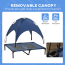 92cm Elevated Dog Bed with UV Protection Canopy | Cooling Raised Pet Cot for Indoor & Outdoor Use