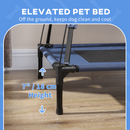 92cm Elevated Dog Bed with UV Protection Canopy | Cooling Raised Pet Cot for Indoor & Outdoor Use