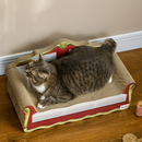 Cat Scratching Board Lounge Sofa with Catnip | Cardboard Cat Scratcher Bed 58cm