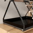 Portable Bird Stand Perch with Stainless Steel Base, Ladder & Feeding Bowls