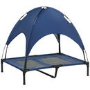 92cm Elevated Dog Bed with UV Protection Canopy | Cooling Raised Pet Cot for Indoor & Outdoor Use