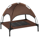 76cm Elevated Dog Bed with UV Canopy | Cooling Raised Pet Cot for Indoor & Outdoor Use